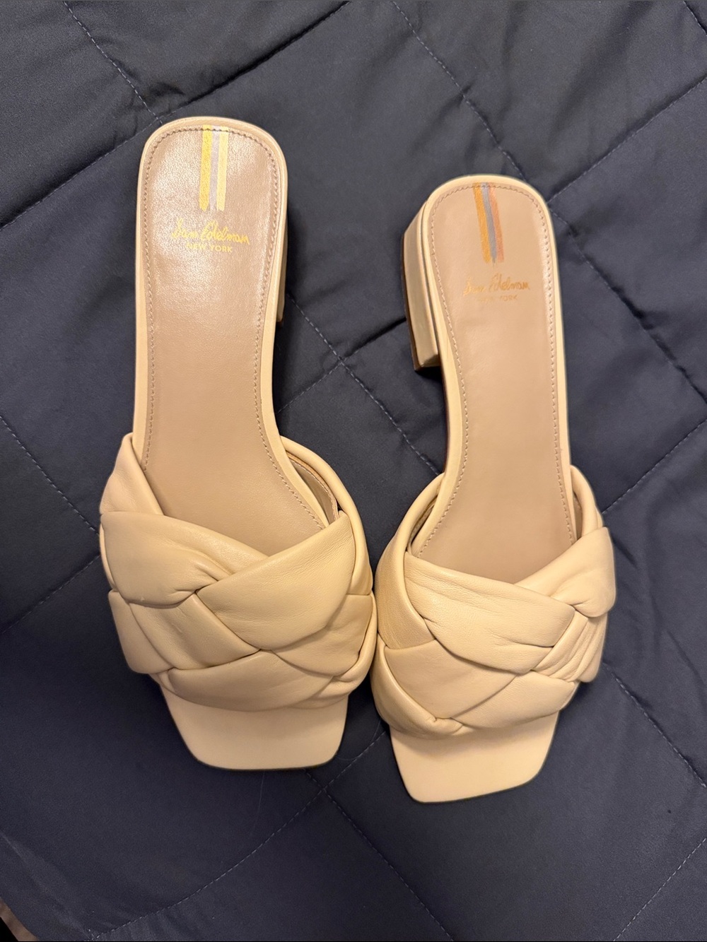 Sam Edelman Cream Braided Slide Sandals
